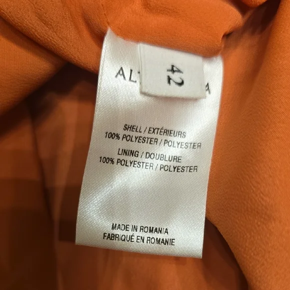 Altuzarra Picotee Orange Checkered Midi Dress In Cayenne Canyon Clay Size 42 - Picture 14 of 16